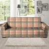 Beige Plaid Tartan Sofa Cover-grizzshop