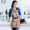 Beige Plaid Tartan Women's Apron-grizzshop