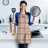 Beige Plaid Tartan Women's Apron-grizzshop