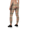 Beige Plaid Tartan Women's Leggings-grizzshop