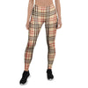 Beige Plaid Tartan Women's Leggings-grizzshop