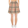 Beige Plaid Tartan Women's Skirt-grizzshop