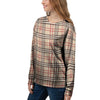 Beige Plaid Tartan Women's Sweatshirt-grizzshop