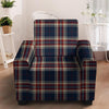 Beige Red And Blue Plaid Tartan Armchair Cover-grizzshop