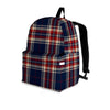 Beige Red And Blue Plaid Tartan Backpack-grizzshop