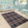 Beige Red And Blue Plaid Tartan Floor Mat-grizzshop