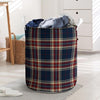 Beige Red And Blue Plaid Tartan Laundry Basket-grizzshop