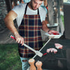 Beige Red And Blue Plaid Tartan Men's Apron-grizzshop