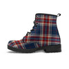 Beige Red And Blue Plaid Tartan Men's Boots-grizzshop