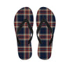 Beige Red And Blue Plaid Tartan Men's Flip Flops-grizzshop