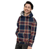 Beige Red And Blue Plaid Tartan Men's Hoodie-grizzshop