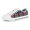 Beige Red And Blue Plaid Tartan Men's Low Top Shoes-grizzshop