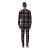 Beige Red And Blue Plaid Tartan Men's Pajamas-grizzshop