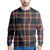 Beige Red And Blue Plaid Tartan Men's Sweatshirt-grizzshop