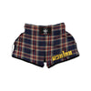 Beige Red And Blue Plaid Tartan Muay Thai Boxing Shorts-grizzshop