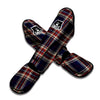 Beige Red And Blue Plaid Tartan Muay Thai Shin Guard-grizzshop