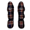 Beige Red And Blue Plaid Tartan Muay Thai Shin Guard-grizzshop