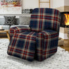 Beige Red And Blue Plaid Tartan Recliner Cover-grizzshop