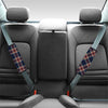 Beige Red And Blue Plaid Tartan Seat Belt Cover-grizzshop