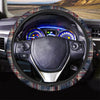 Beige Red And Blue Plaid Tartan Steering Wheel Cover-grizzshop
