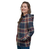 Beige Red And Blue Plaid Tartan Women's Hoodie-grizzshop