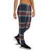 Beige Red And Blue Plaid Tartan Women's Joggers-grizzshop