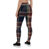 Beige Red And Blue Plaid Tartan Women's Leggings-grizzshop