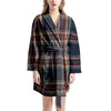 Beige Red And Blue Plaid Tartan Women's Robe-grizzshop