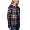 Beige Red And Blue Plaid Tartan Women's Sweatshirt-grizzshop