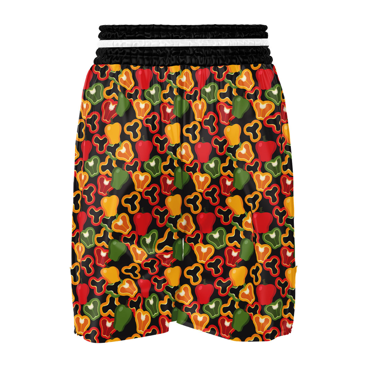 Bell Pepper Black Print Pattern Boxing Shorts-grizzshop