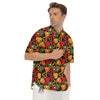 Bell Pepper Black Print Pattern Men's Short Sleeve Shirts-grizzshop