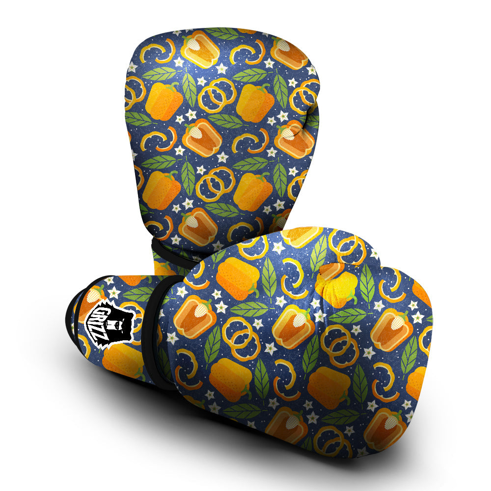 Bell Pepper Leaf Print Pattern Boxing Gloves-grizzshop