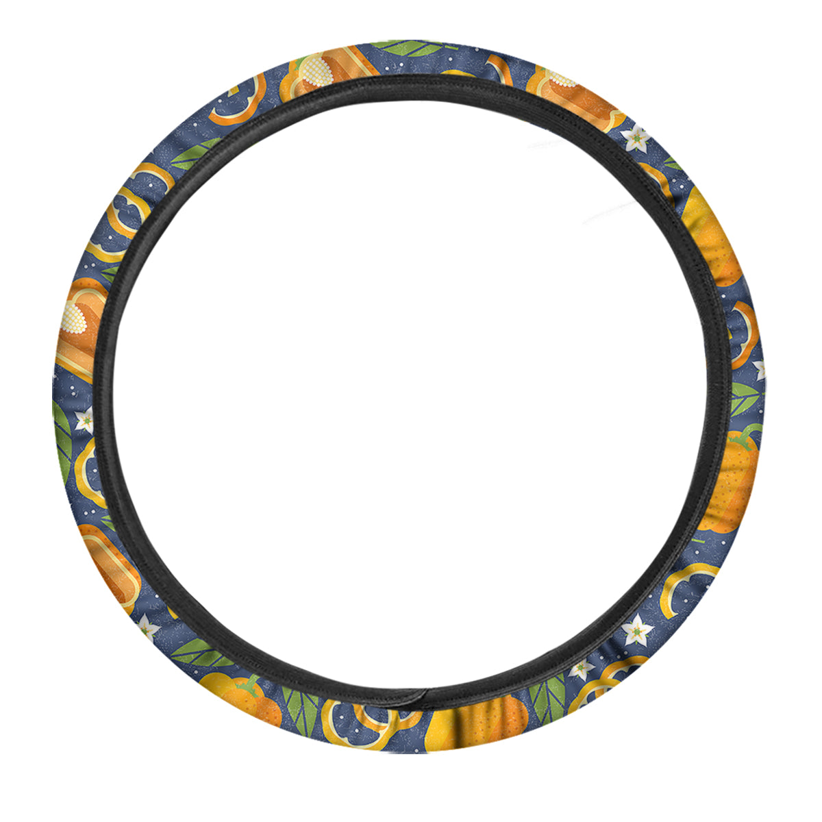 Bell Pepper Leaf Print Pattern Car Steering Wheel Cover-grizzshop
