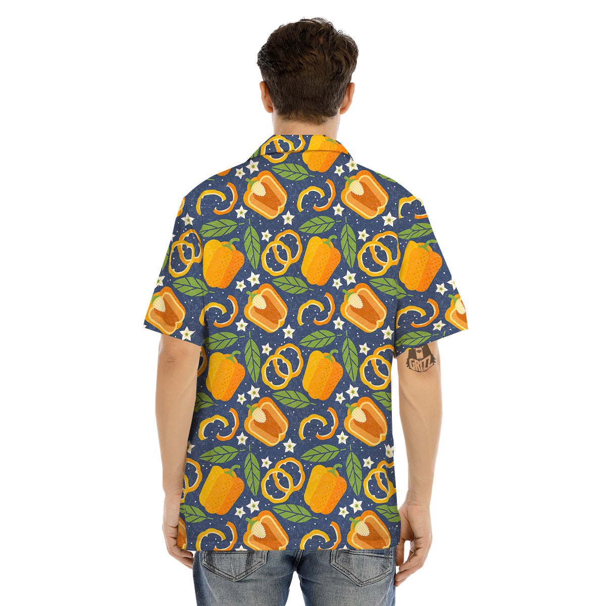 Bell Pepper Leaf Print Pattern Men's Hawaiian Shirt-grizzshop
