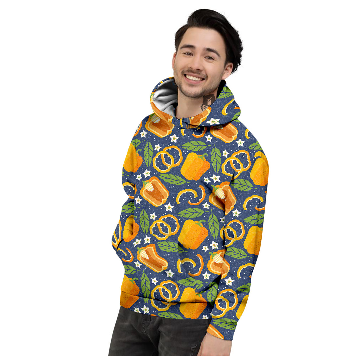 Bell Pepper Leaf Print Pattern Men's Hoodie-grizzshop