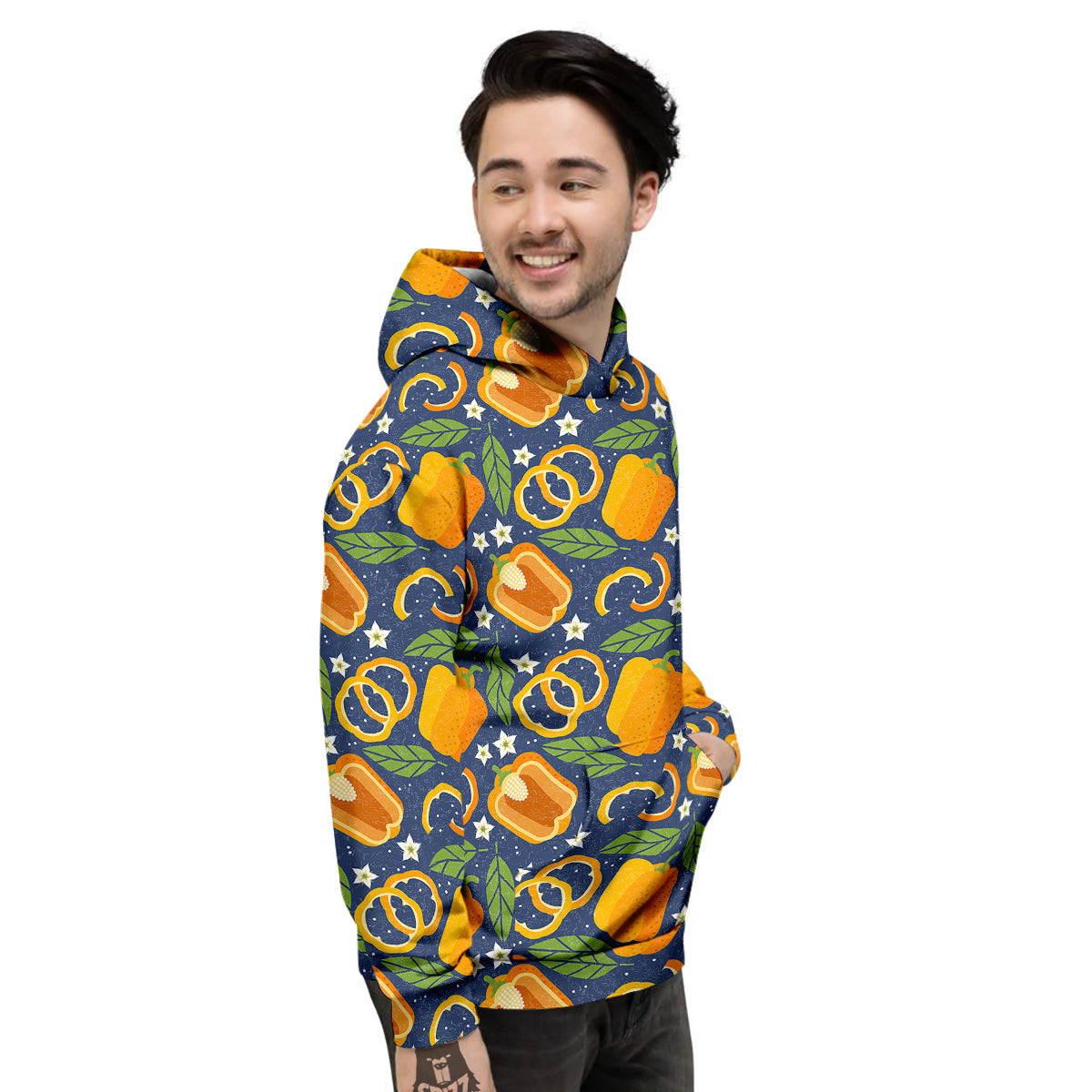Bell Pepper Leaf Print Pattern Men's Hoodie-grizzshop
