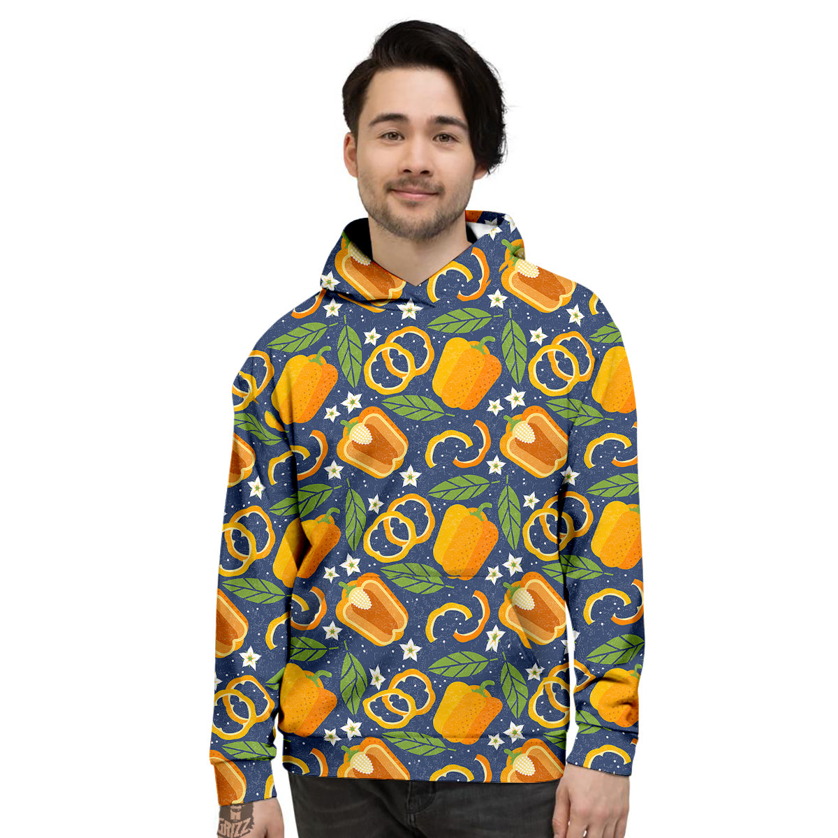 Bell Pepper Leaf Print Pattern Men's Hoodie-grizzshop