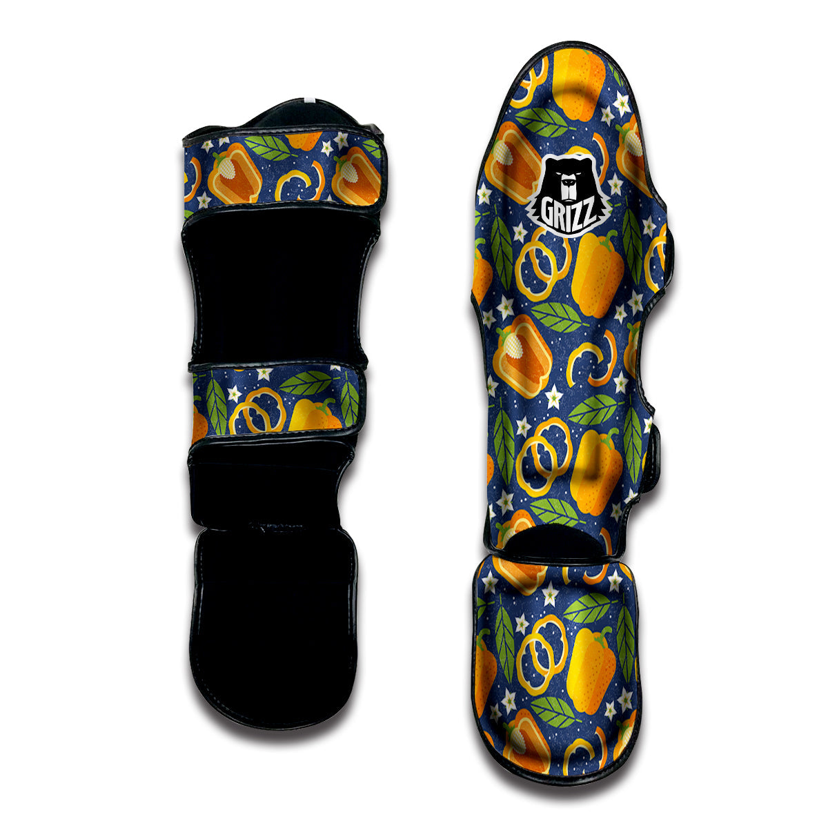 Bell Pepper Leaf Print Pattern Muay Thai Shin Guards-grizzshop