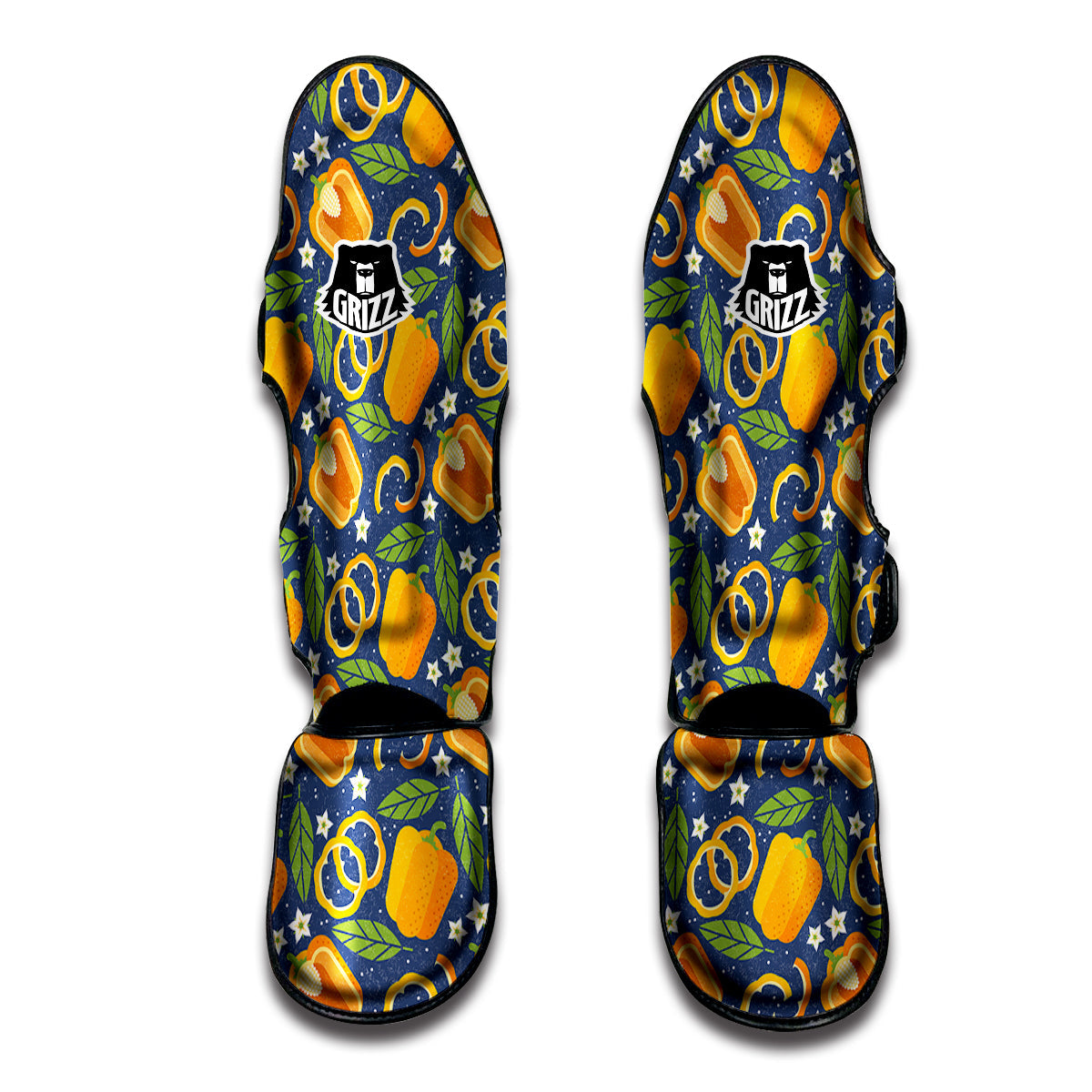 Bell Pepper Leaf Print Pattern Muay Thai Shin Guards-grizzshop