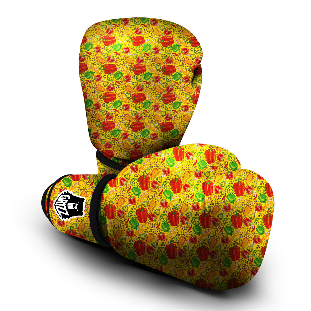 Bell Pepper Yellow Print Pattern Boxing Gloves-grizzshop