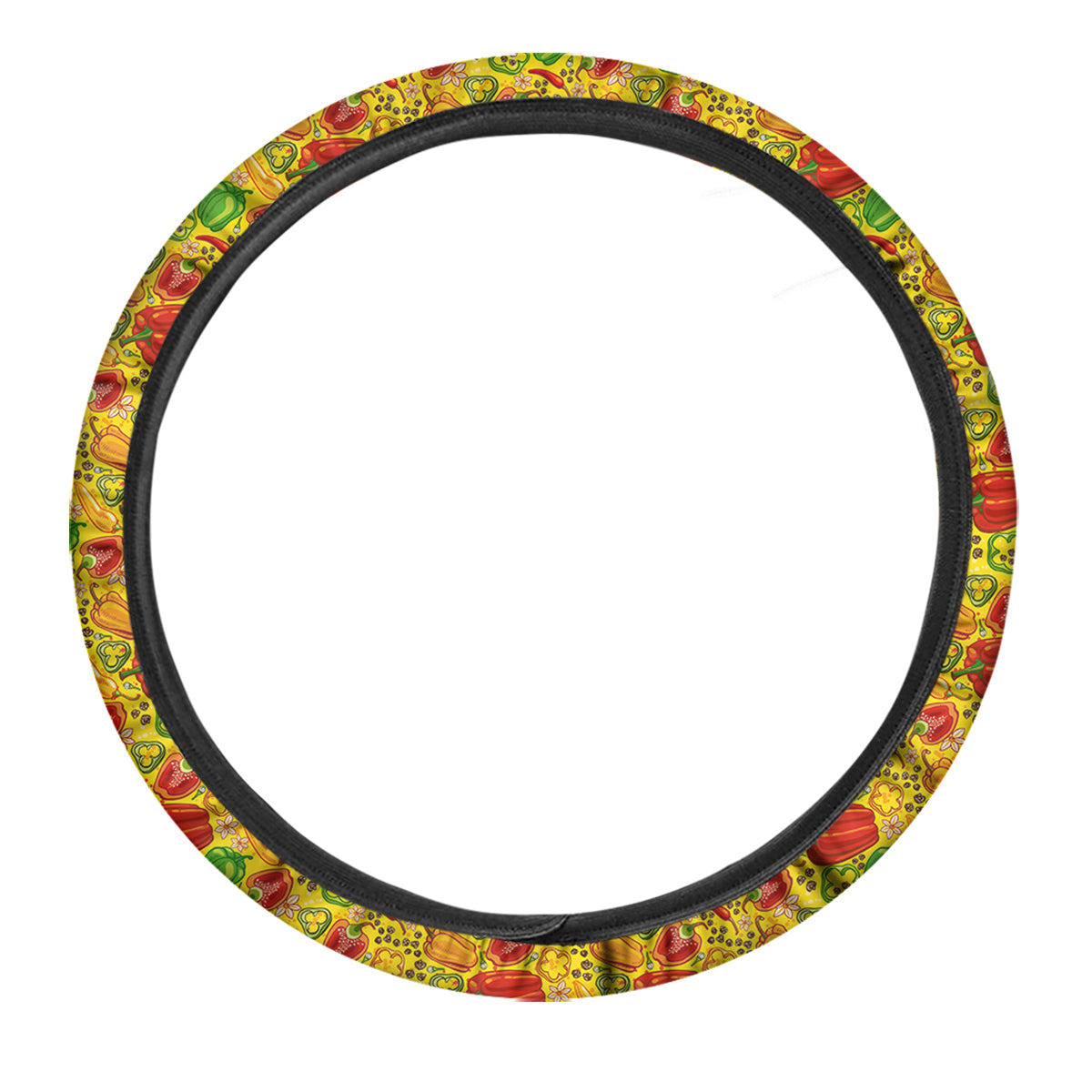 Bell Pepper Yellow Print Pattern Car Steering Wheel Cover-grizzshop