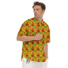 Bell Pepper Yellow Print Pattern Men's Short Sleeve Shirts-grizzshop