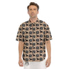 Bernese Brown Woof Woof Print Pattern Men's Short Sleeve Shirts-grizzshop