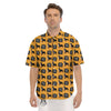 Bernese Yellow Woof Woof Print Pattern Men's Short Sleeve Shirts-grizzshop