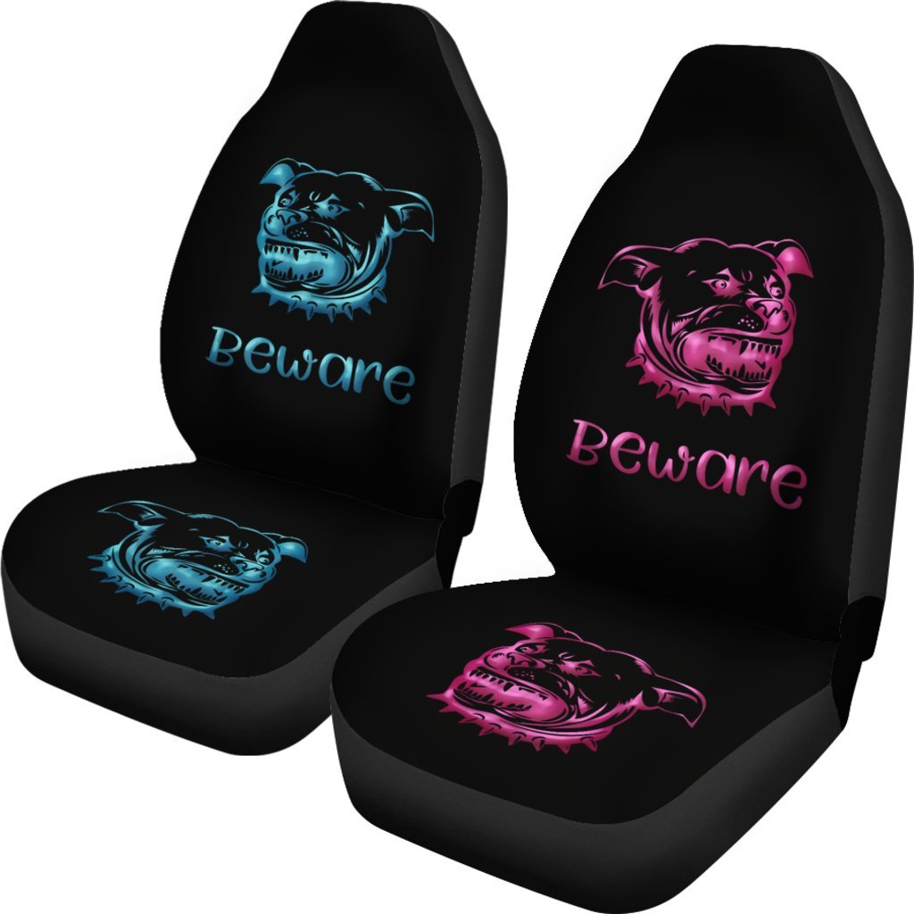 Beware of Pitbull Universal Fit Car Seat Covers-grizzshop