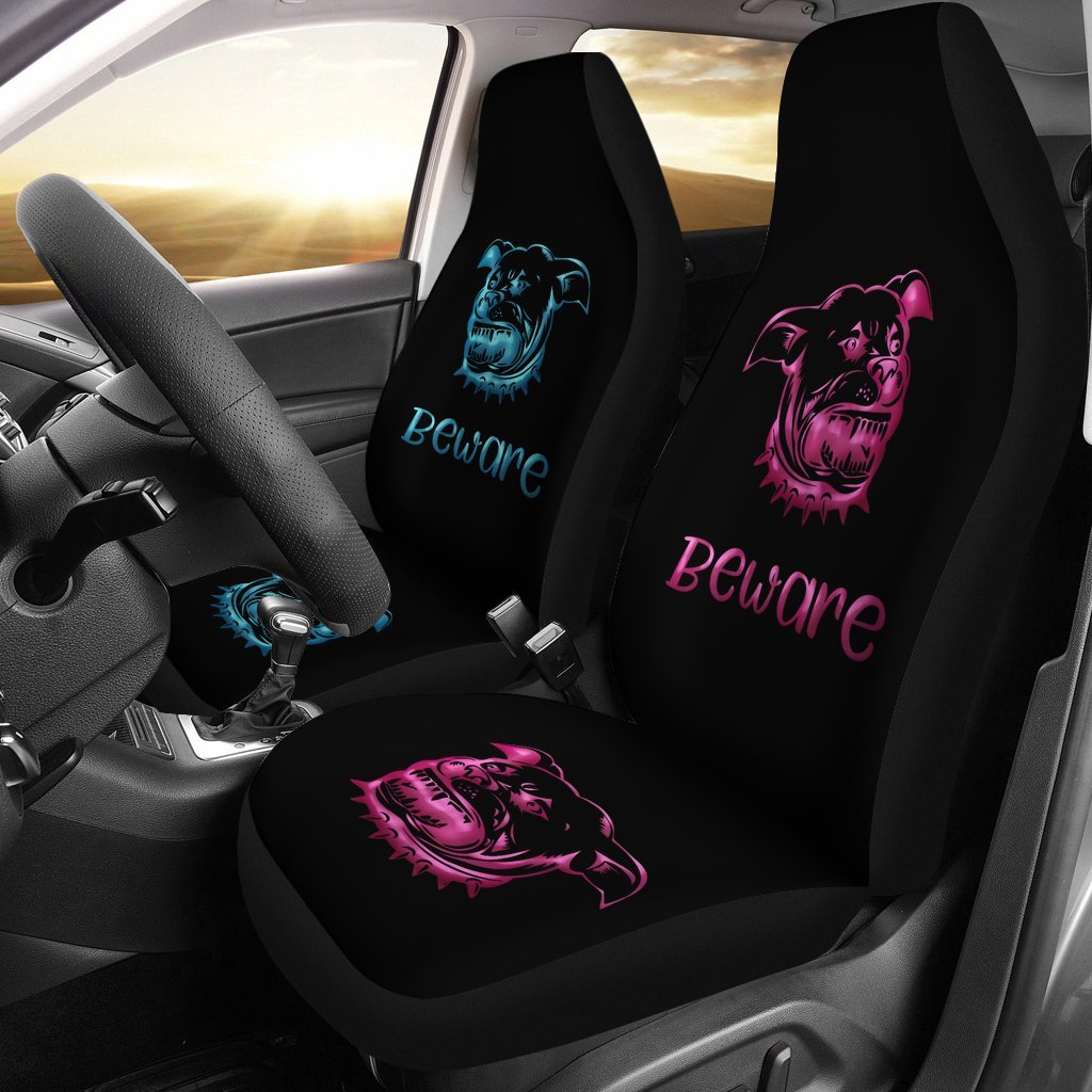 Beware of Pitbull Universal Fit Car Seat Covers-grizzshop