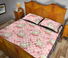 Bichon Frise Dog Pattern Print Bed Set Quilt-grizzshop