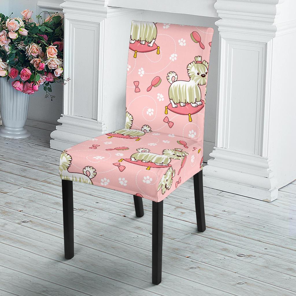 Bichon Frise Dog Pattern Print Chair Cover-grizzshop