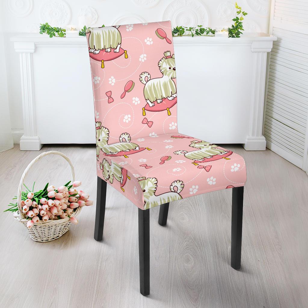 Bichon Frise Dog Pattern Print Chair Cover-grizzshop
