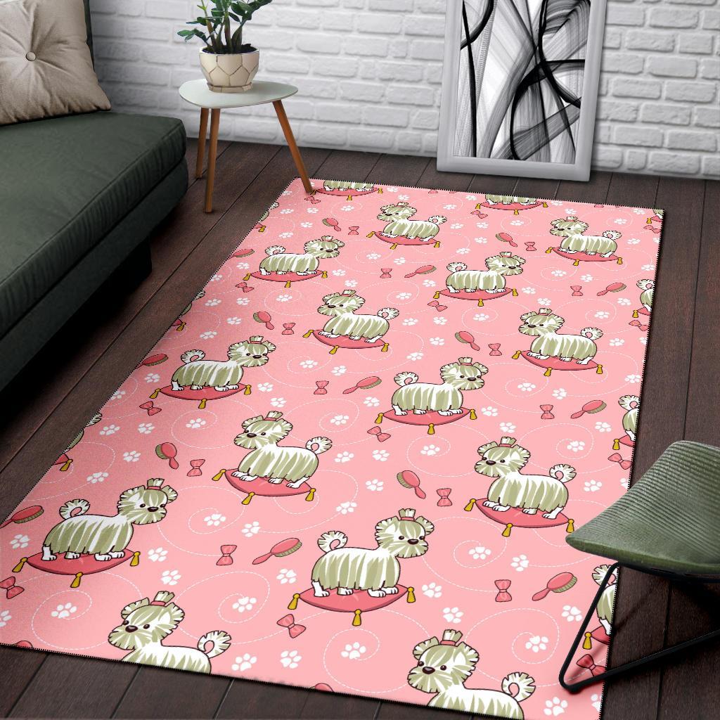 Bichon Frise Dog Pattern Print Floor Mat-grizzshop